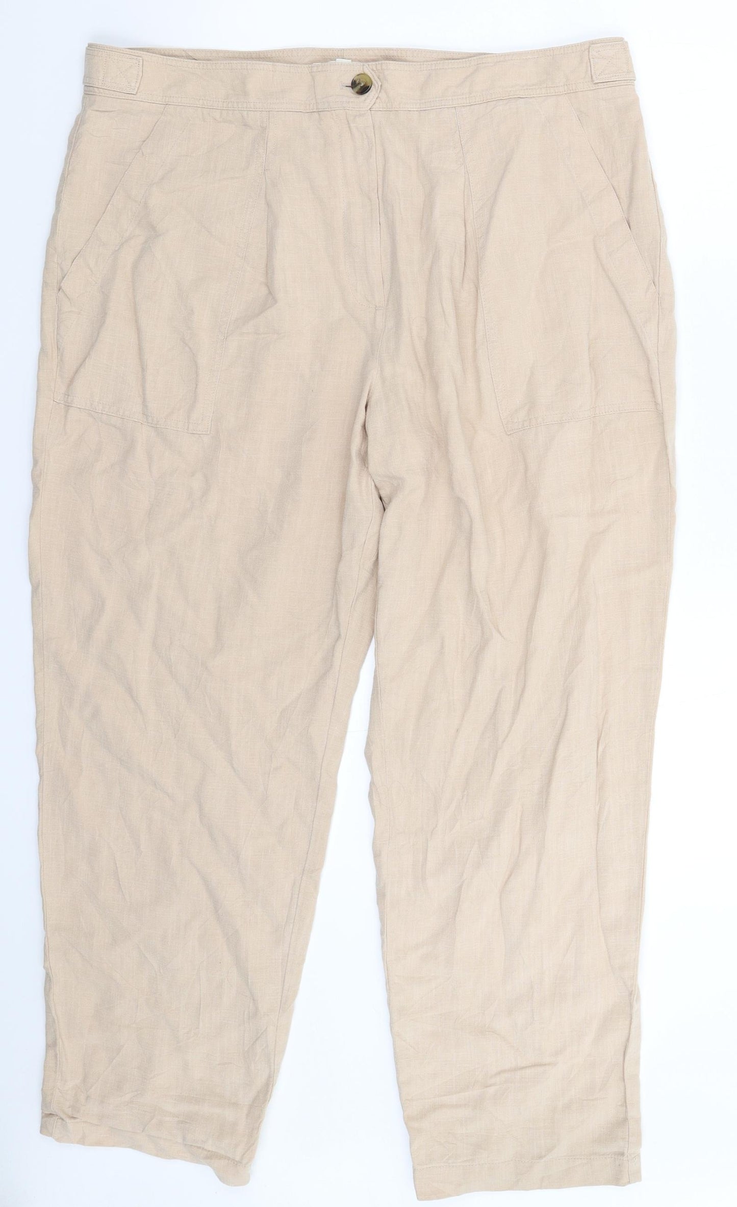 Per Una Womens Beige   Trousers  Size 18 L29 in