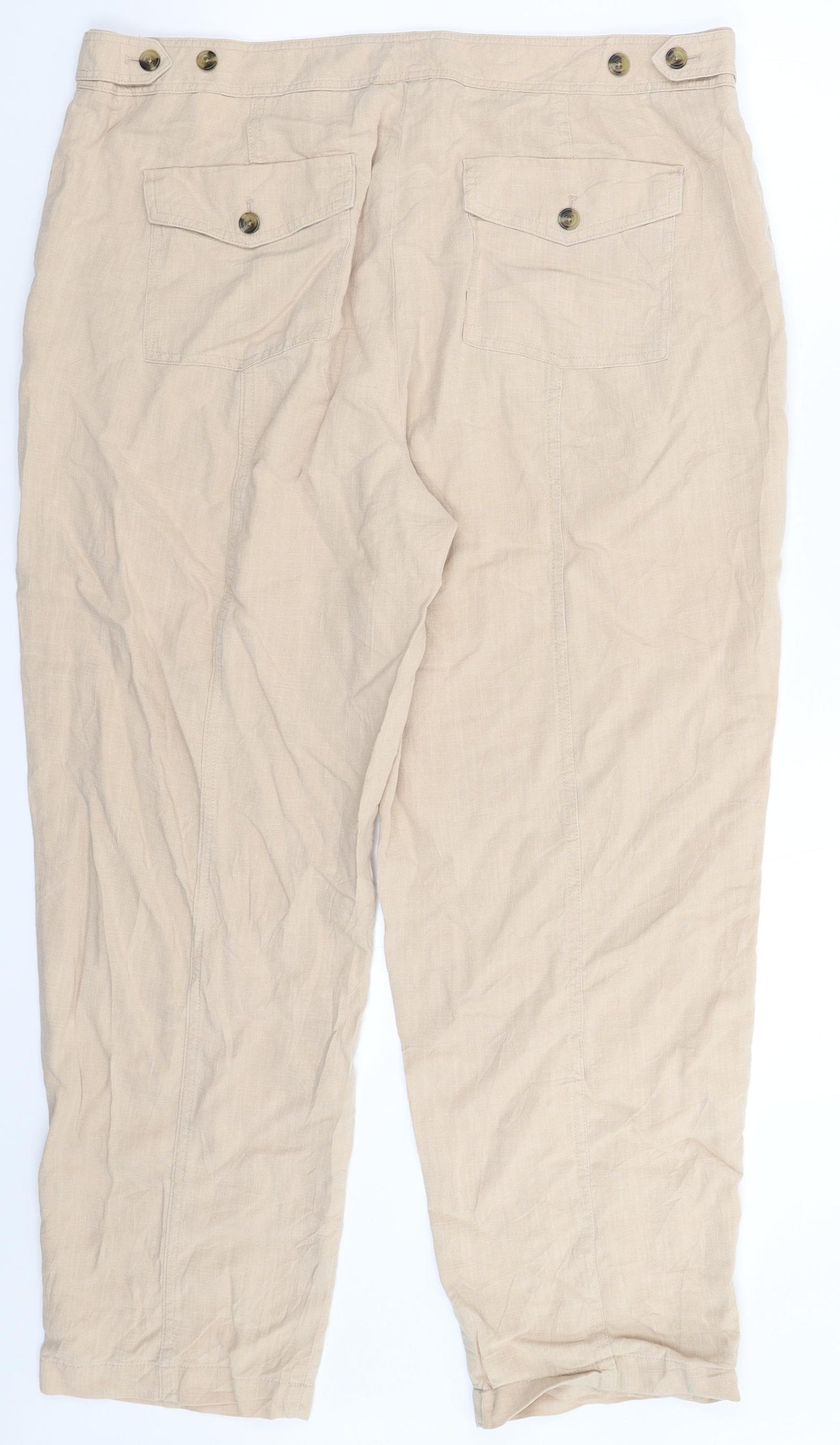 Per Una Womens Beige   Trousers  Size 18 L29 in