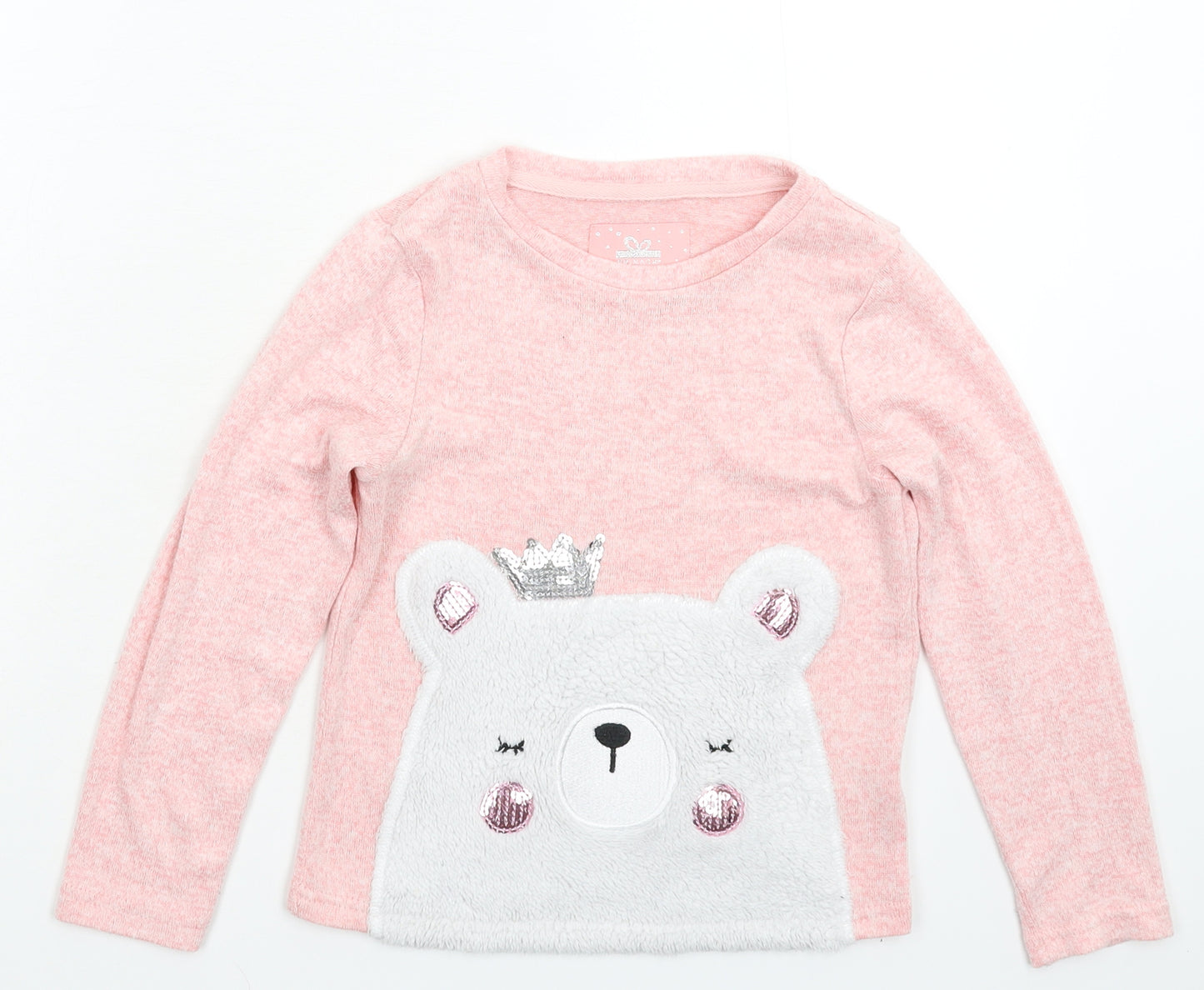 Primark Girls Pink  Knit Pullover Jumper Size 6-7 Years