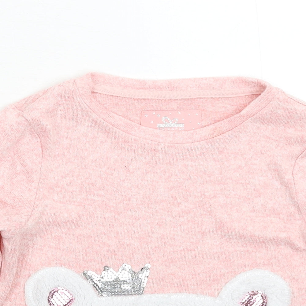 Primark Girls Pink  Knit Pullover Jumper Size 6-7 Years