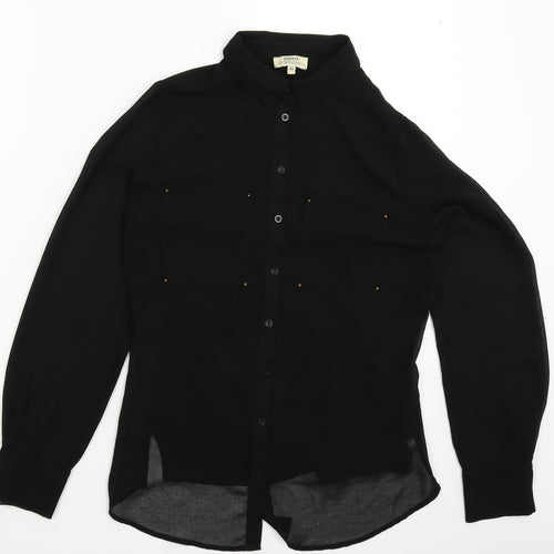 Papaya Womens Black   Basic Button-Up Size 10