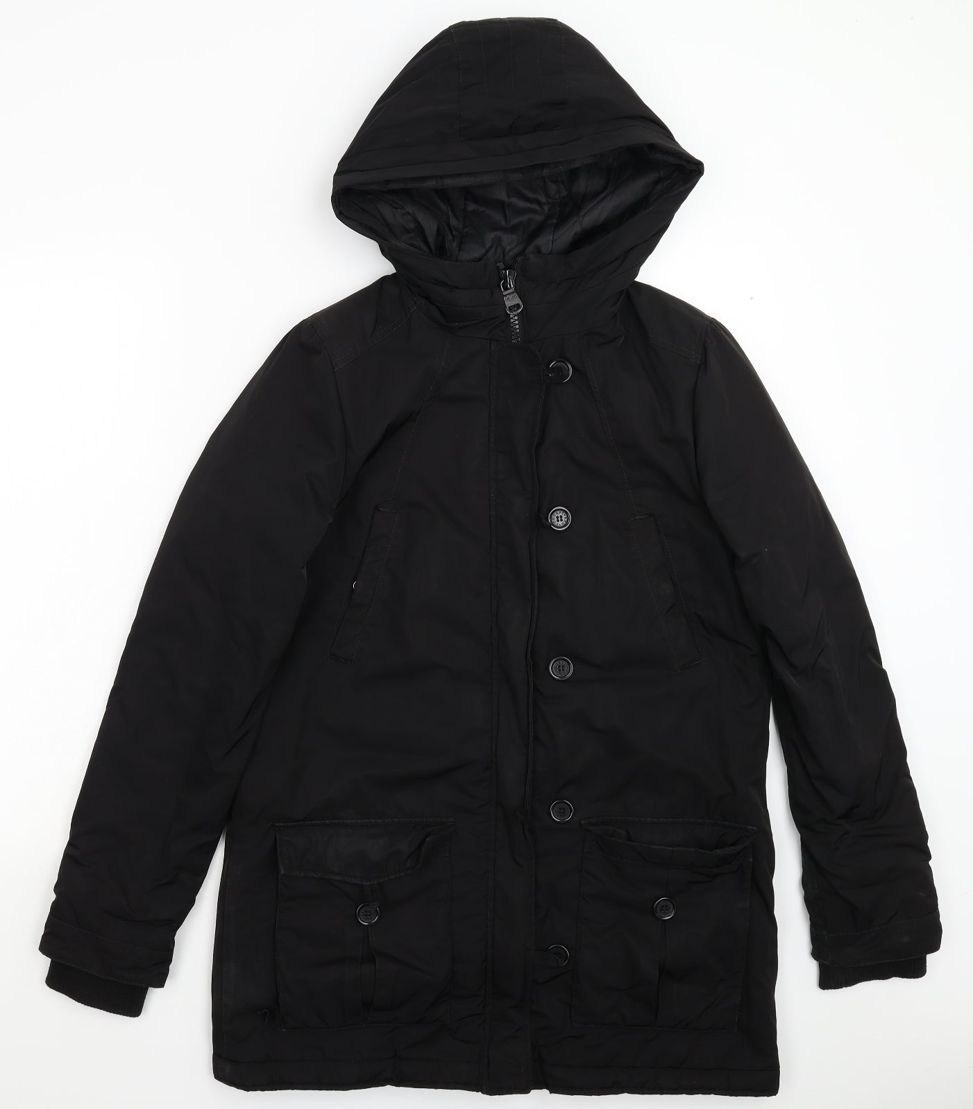 Divided Womens Black   Parka Coat Size 10