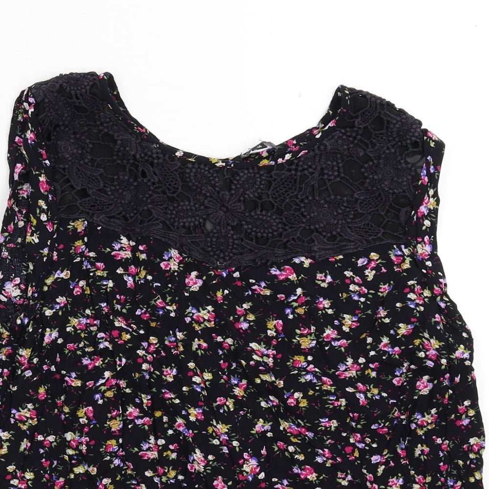 New Look Womens Multicoloured Floral  Basic Tank Size 10