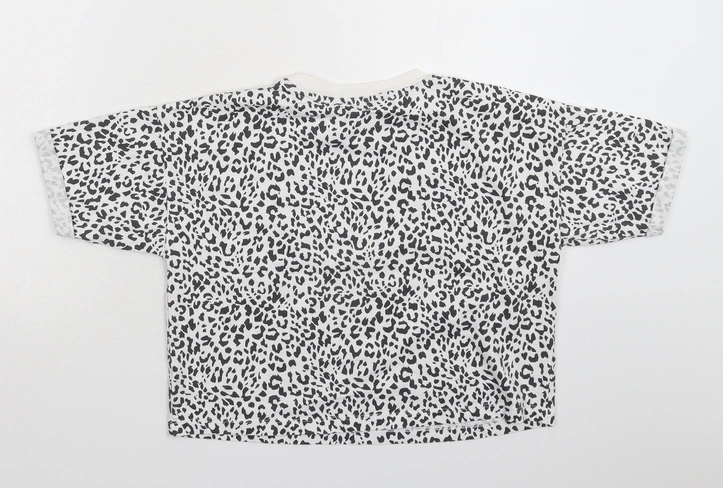 George Girls White Animal Print  Basic T-Shirt Size 11-12 Years