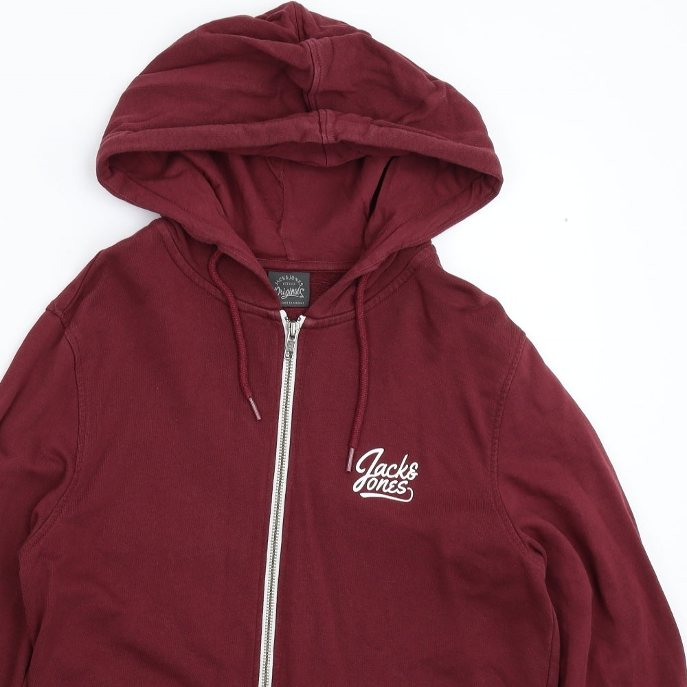 JACK & JONES Mens Brown   Full Zip Hoodie Size M