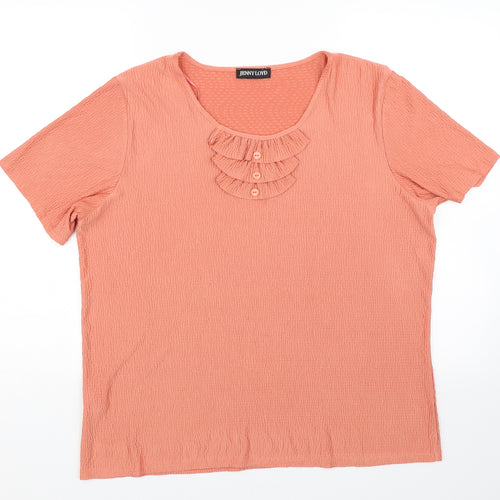 Jenny Lloyd Womens Orange   Basic T-Shirt Size XL