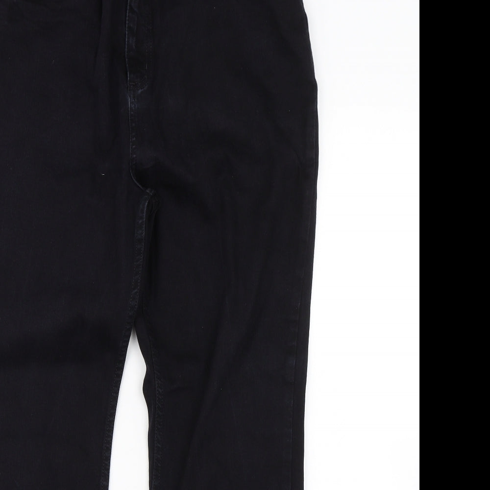 Per Una Womens Black  Denim Flared Jeans Size 16 L26 in