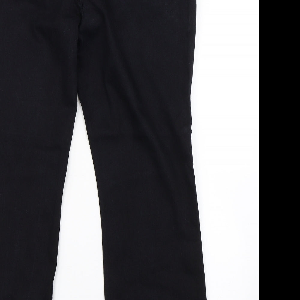 Per Una Womens Black  Denim Flared Jeans Size 16 L26 in