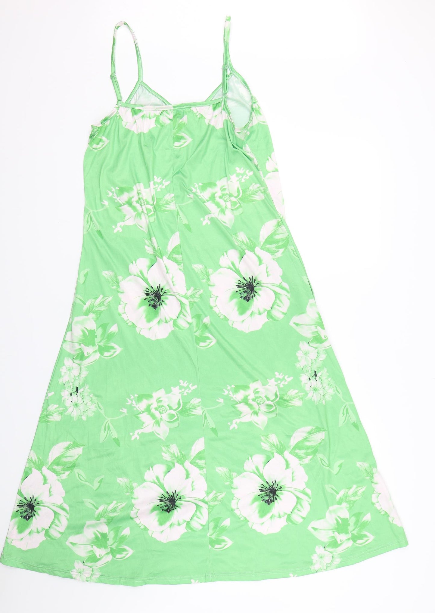 Preworn Womens Green Floral  Tank Dress  Size 16