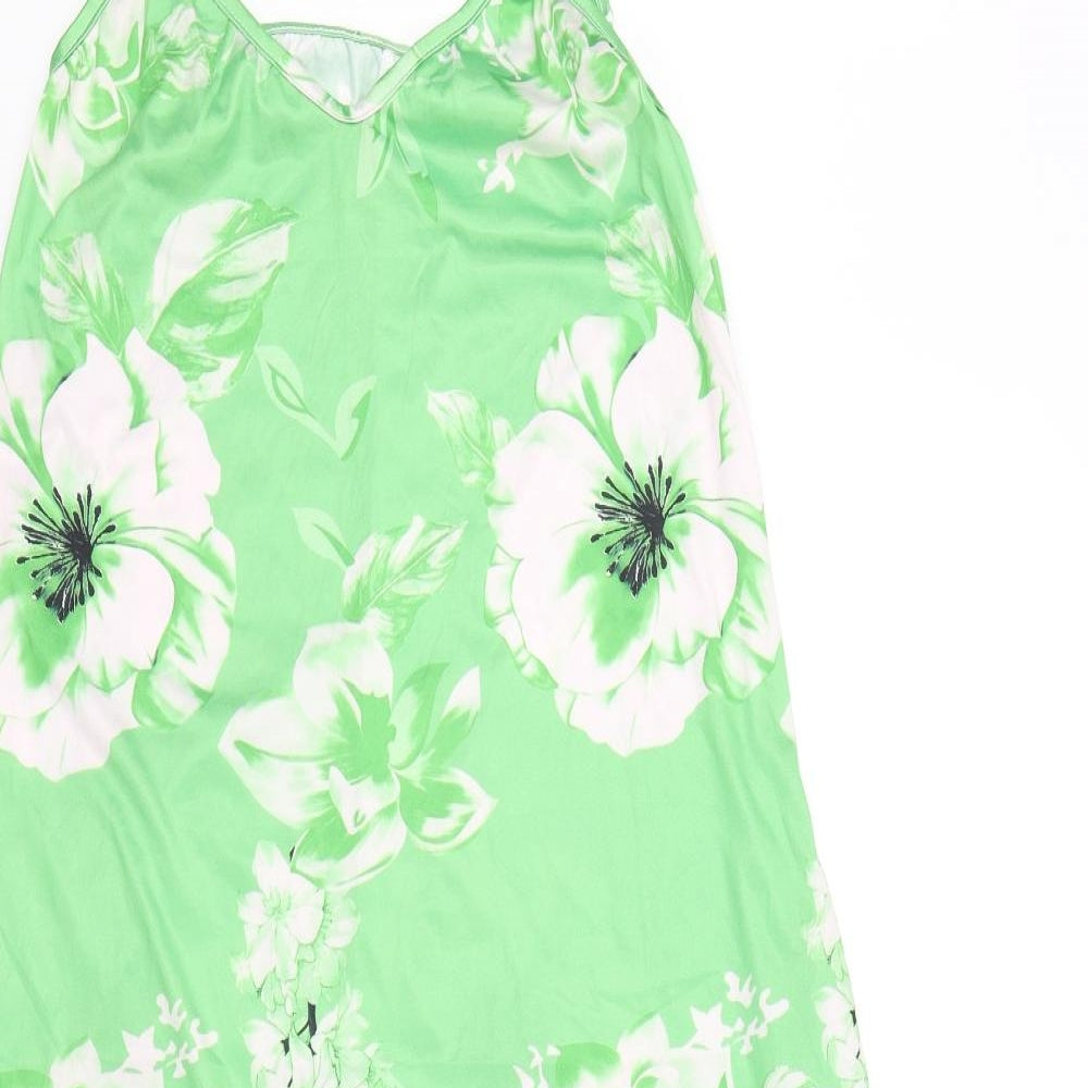 Preworn Womens Green Floral  Tank Dress  Size 16