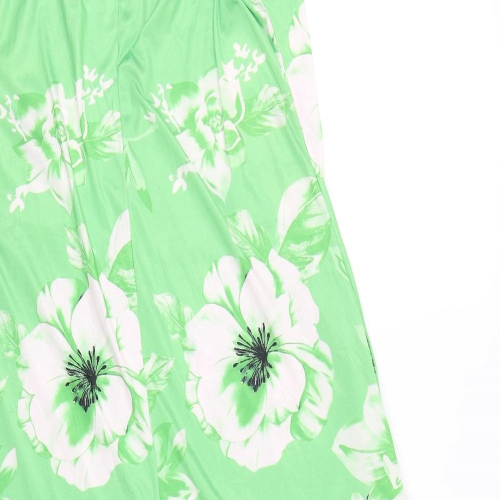 Preworn Womens Green Floral  Tank Dress  Size 16
