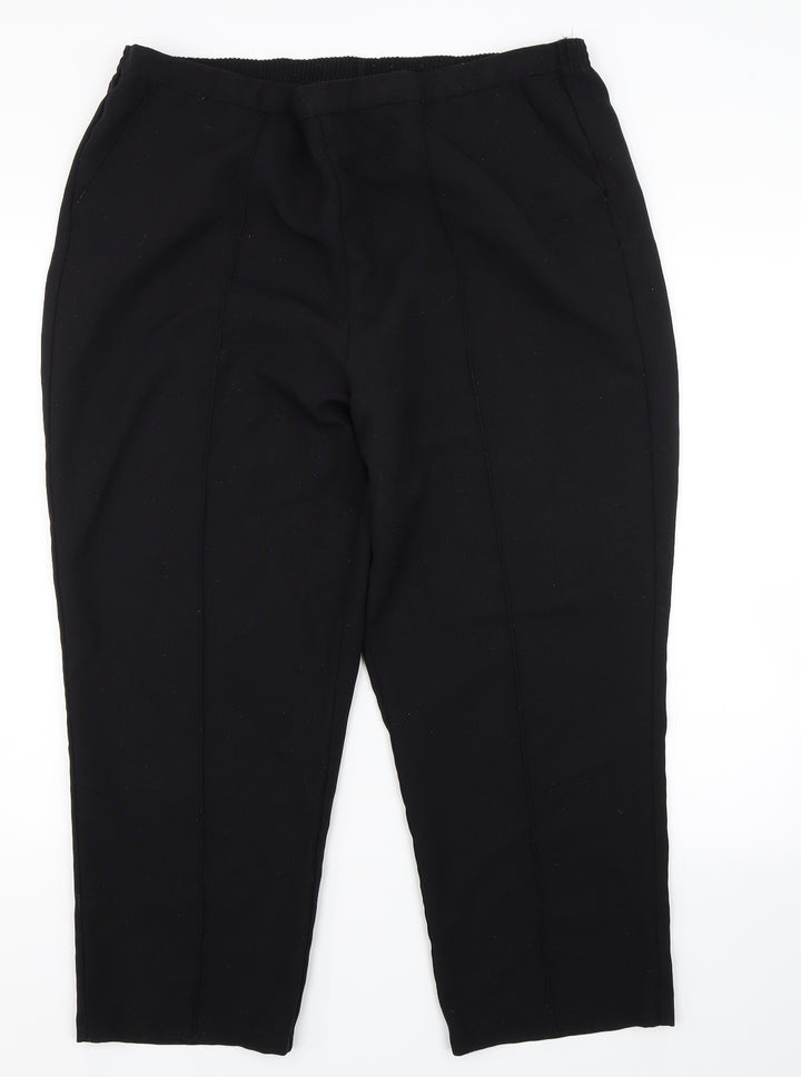 Isle Womens Black Carrot Trousers Size 18 L24 in