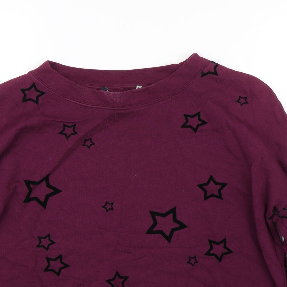 M&S Womens Purple Geometric  Pullover Jumper Size 12  - Stars