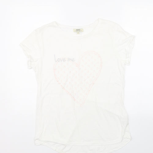 Papaya Womens White   Basic T-Shirt Size 12