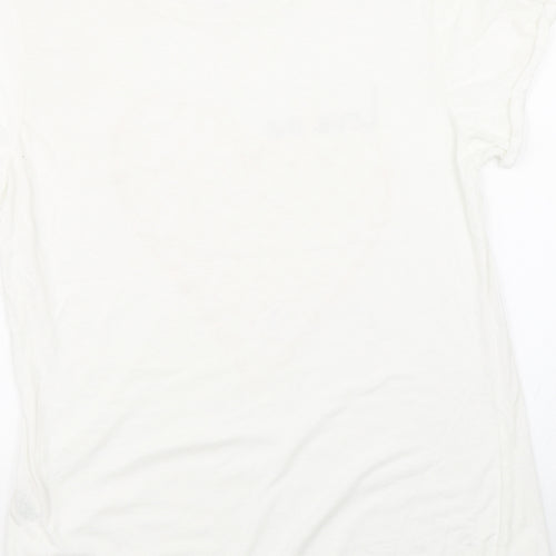 Papaya Womens White   Basic T-Shirt Size 12