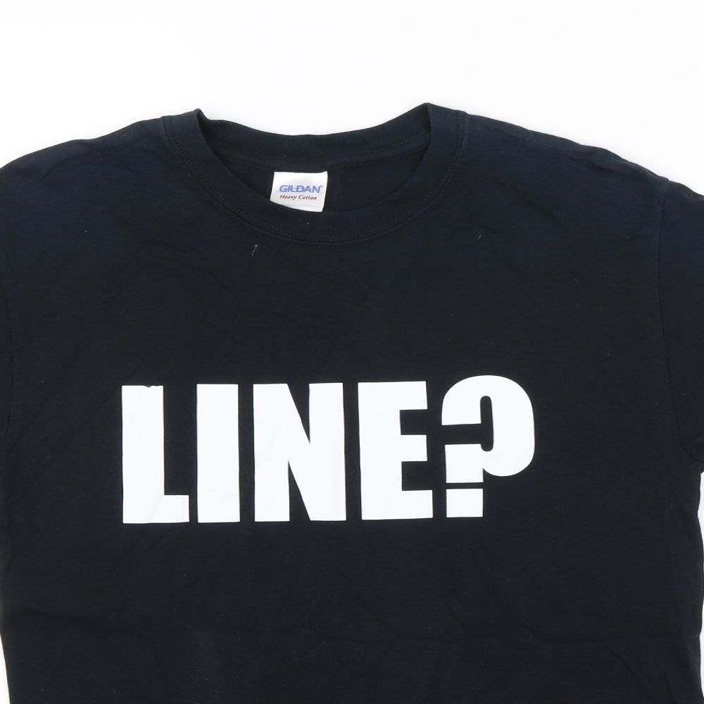 Gildan Mens Black    T-Shirt Size S