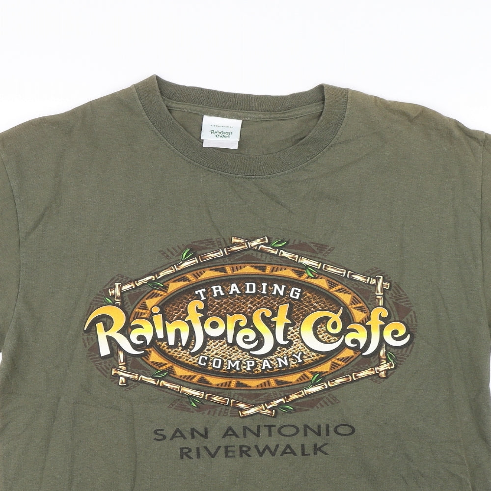 Rainforest Cafe Mens Green    T-Shirt Size M