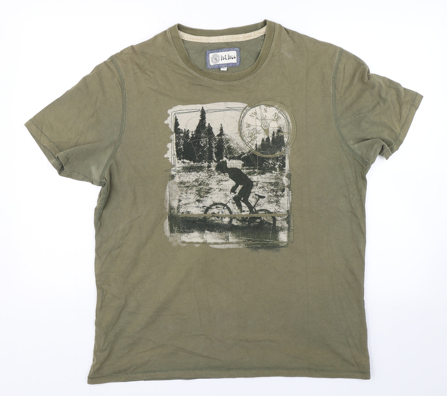Fatface Mens Green    T-Shirt Size L