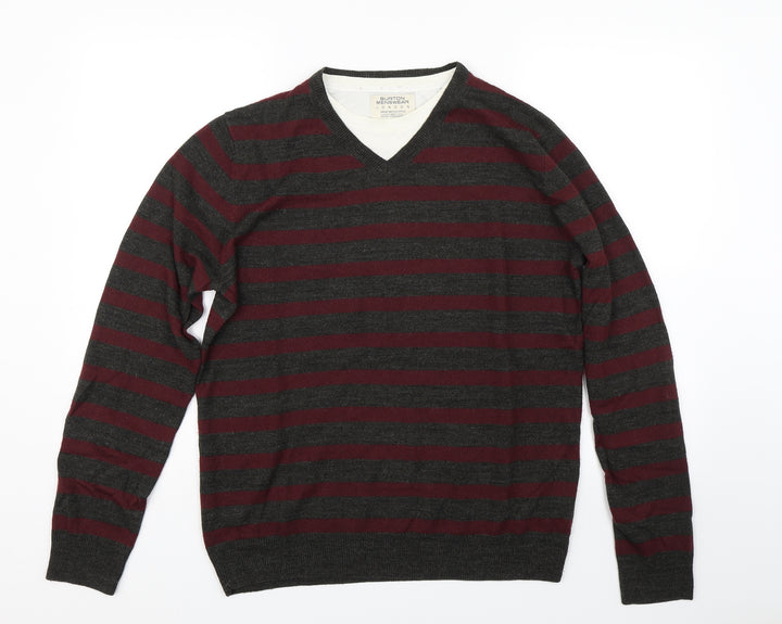 Burton Mens Red Striped Pullover Jumper Size M