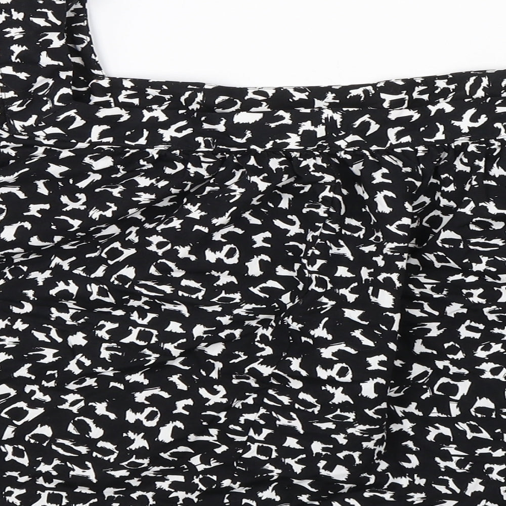 George Womens Black Floral  Cropped Blouse Size 22
