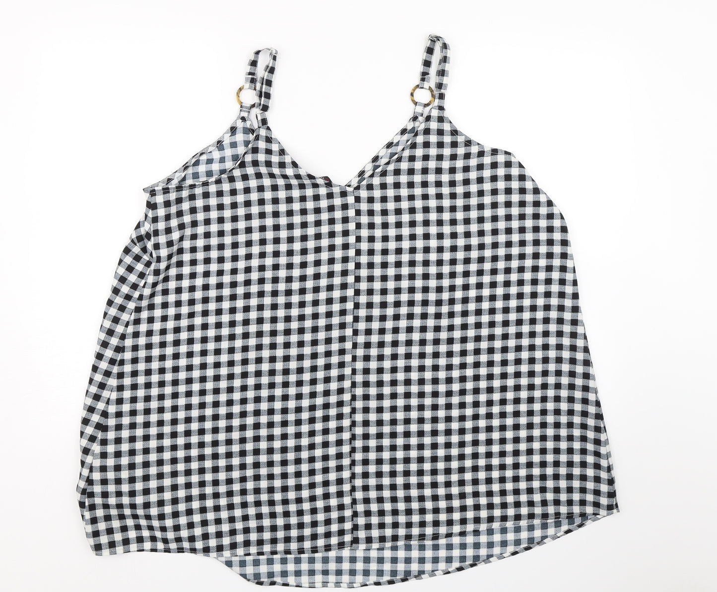 Yours Womens Black Check  Basic Tank Size 22  - Summer