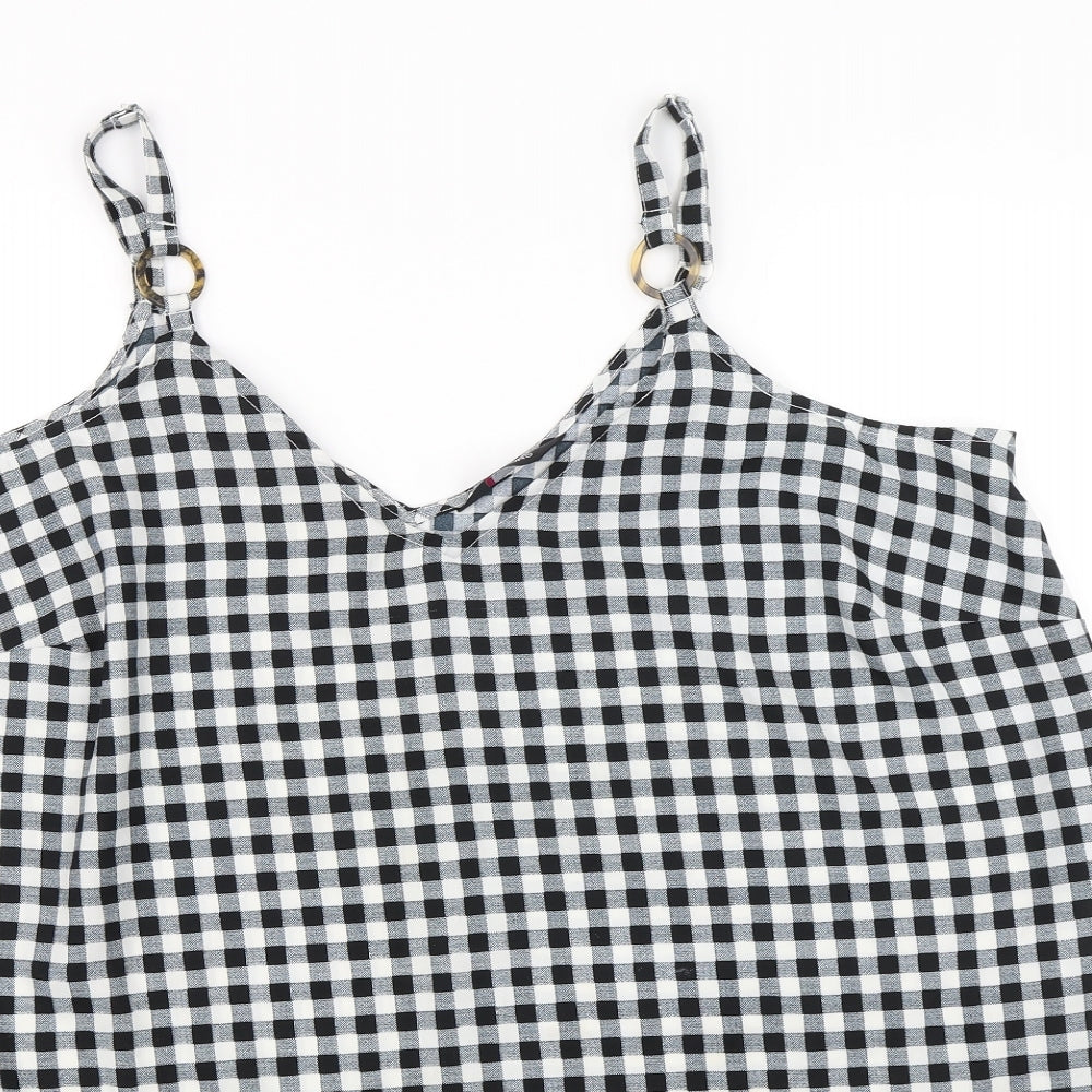 Yours Womens Black Check  Basic Tank Size 22  - Summer