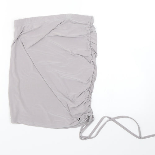 Boohoo Womens Grey   Wrap Skirt Size 10