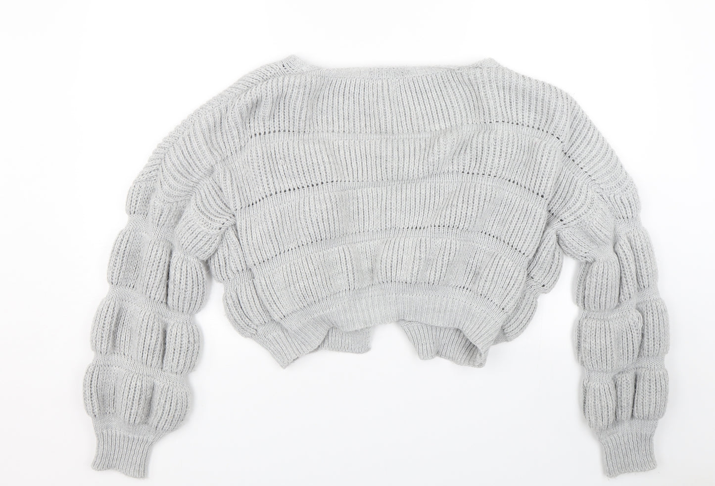 Nana Womens Grey Striped  Cardigan Jumper Size M