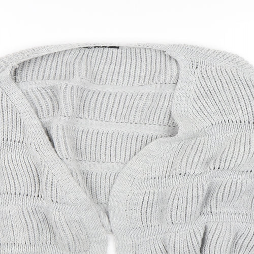 Nana Womens Grey Striped  Cardigan Jumper Size M