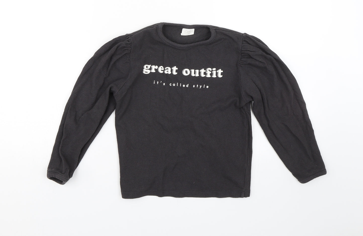 Zara Girls Black   Basic T-Shirt Size 8 Years