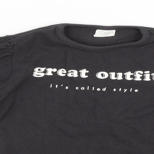 Zara Girls Black   Basic T-Shirt Size 8 Years