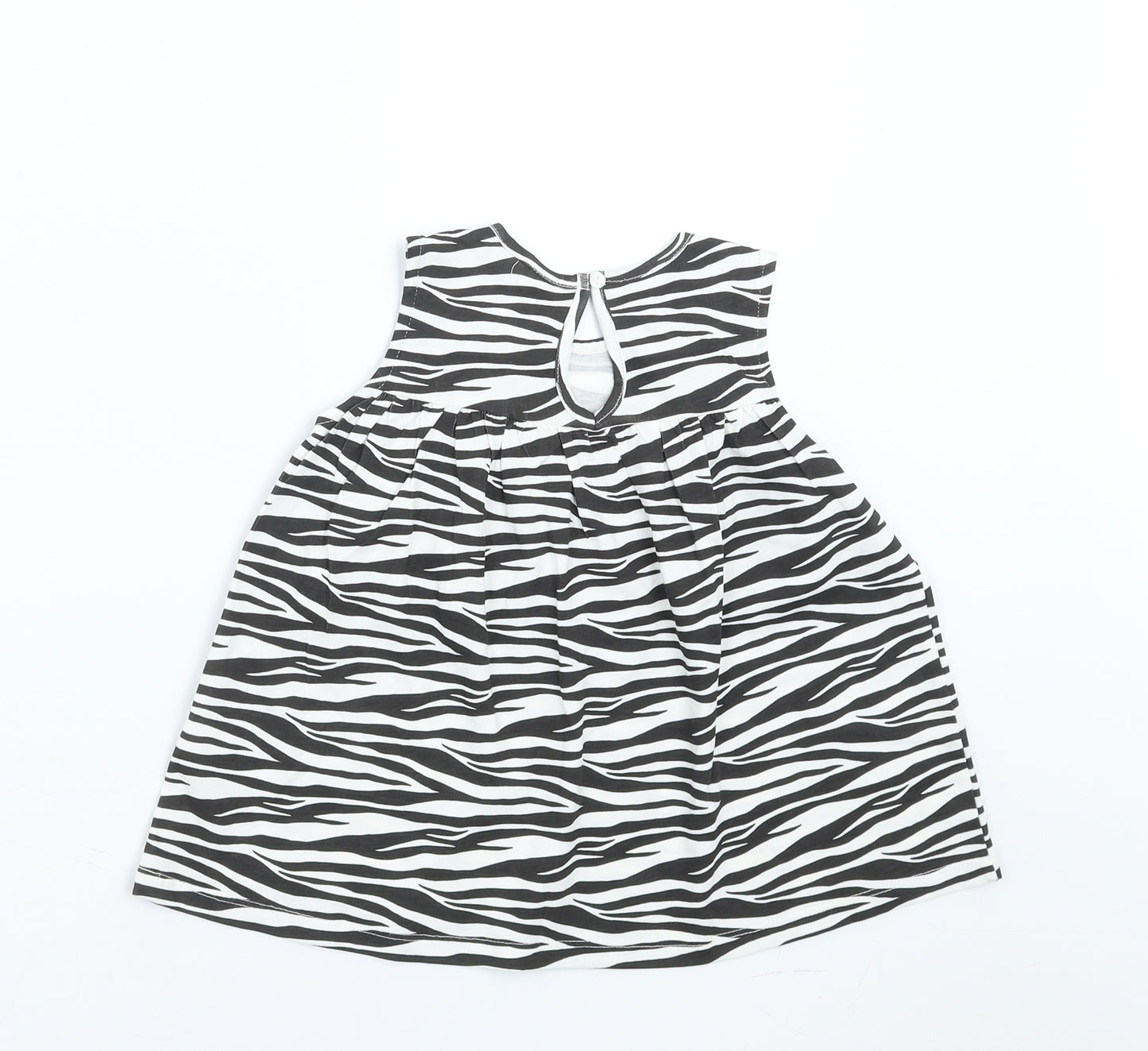 H&M Girls Black Animal Print  Basic T-Shirt Size 2-3 Years