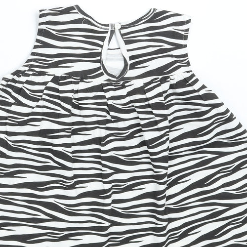 H&M Girls Black Animal Print  Basic T-Shirt Size 2-3 Years