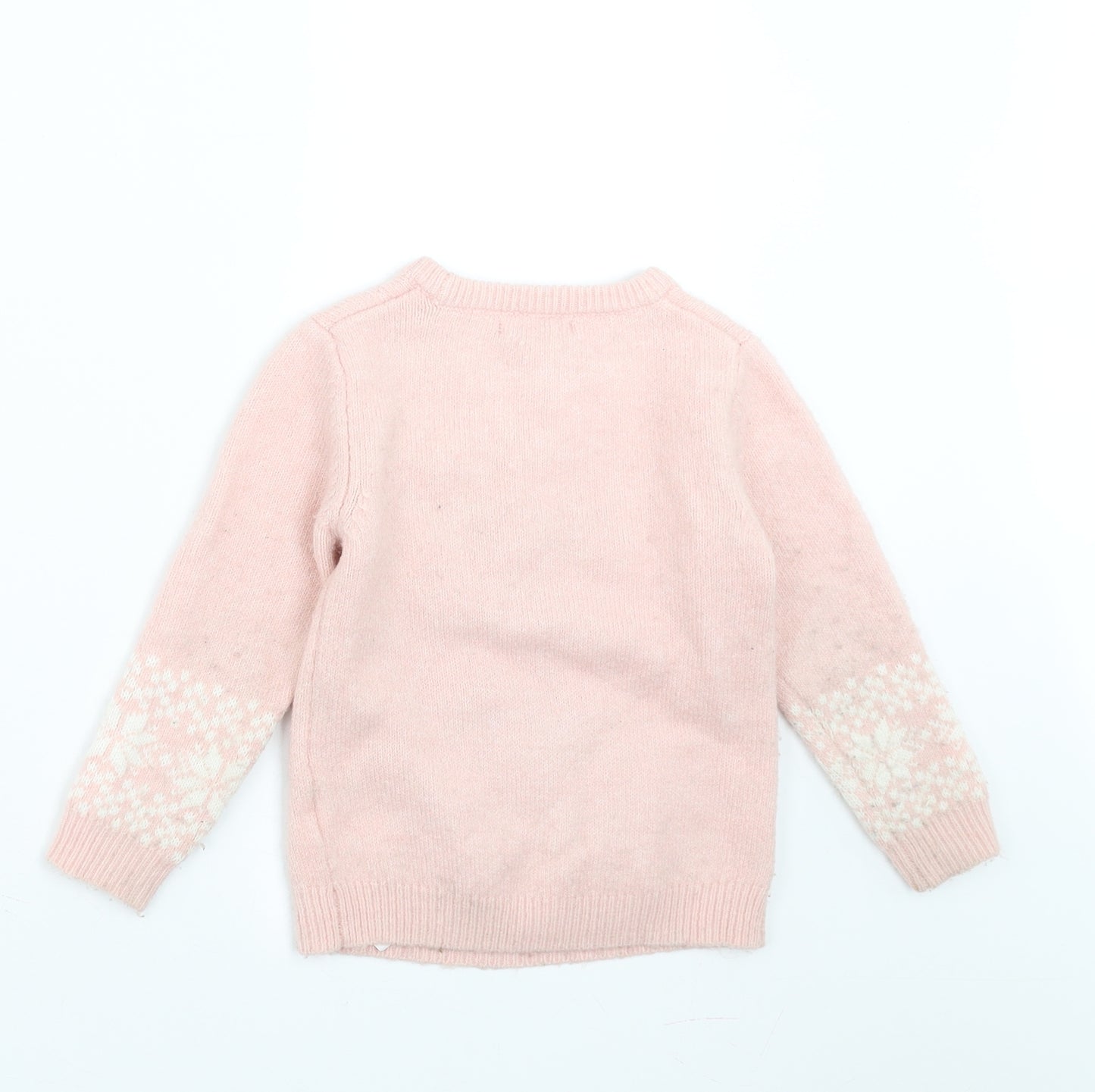 Primark Girls Pink   Pullover Jumper Size 3-4 Years  - Christmas Jumper