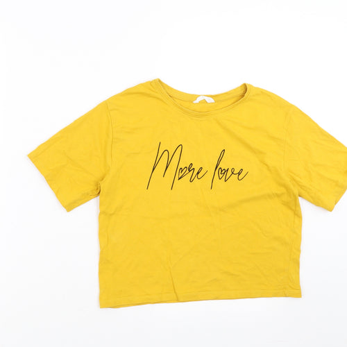 Candy Couture Girls Yellow   Cropped T-Shirt Size 13 Years  - more love
