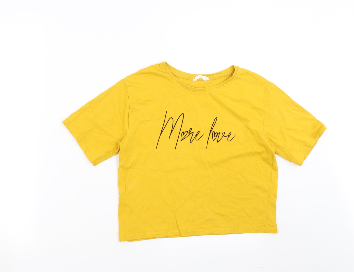 Candy Couture Girls Yellow   Cropped T-Shirt Size 13 Years  - more love