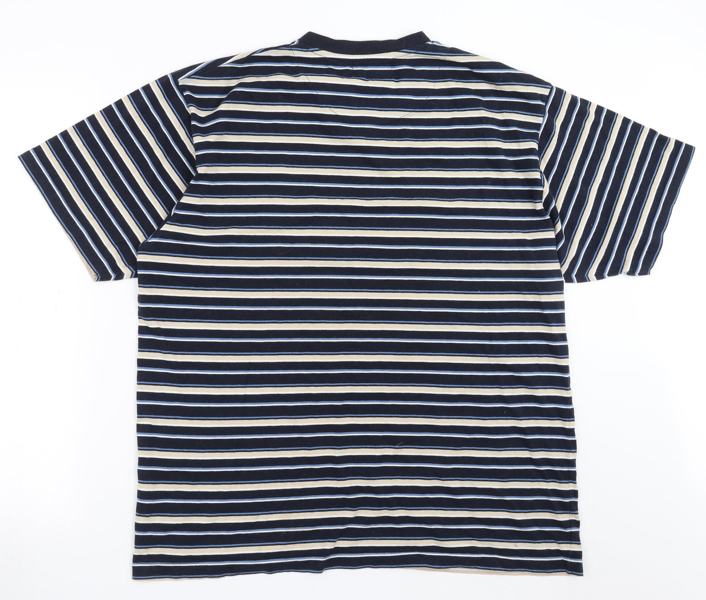 Zantos Mens Blue Striped   T-Shirt Size L