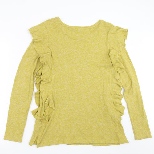 NEXT Womens Yellow   Pullover Jumper Size 16  - Ruffle detail