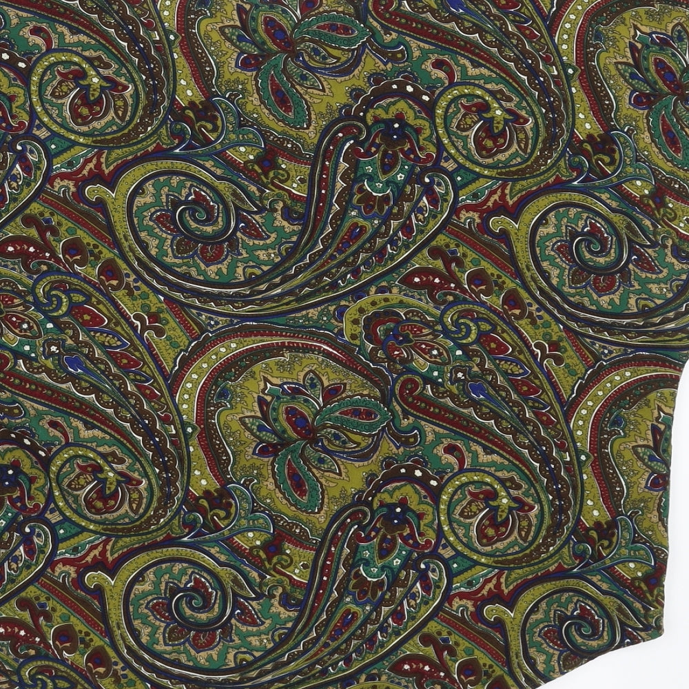 NEXT Womens Green Paisley  Basic Blouse Size 12  - tie Front Detail