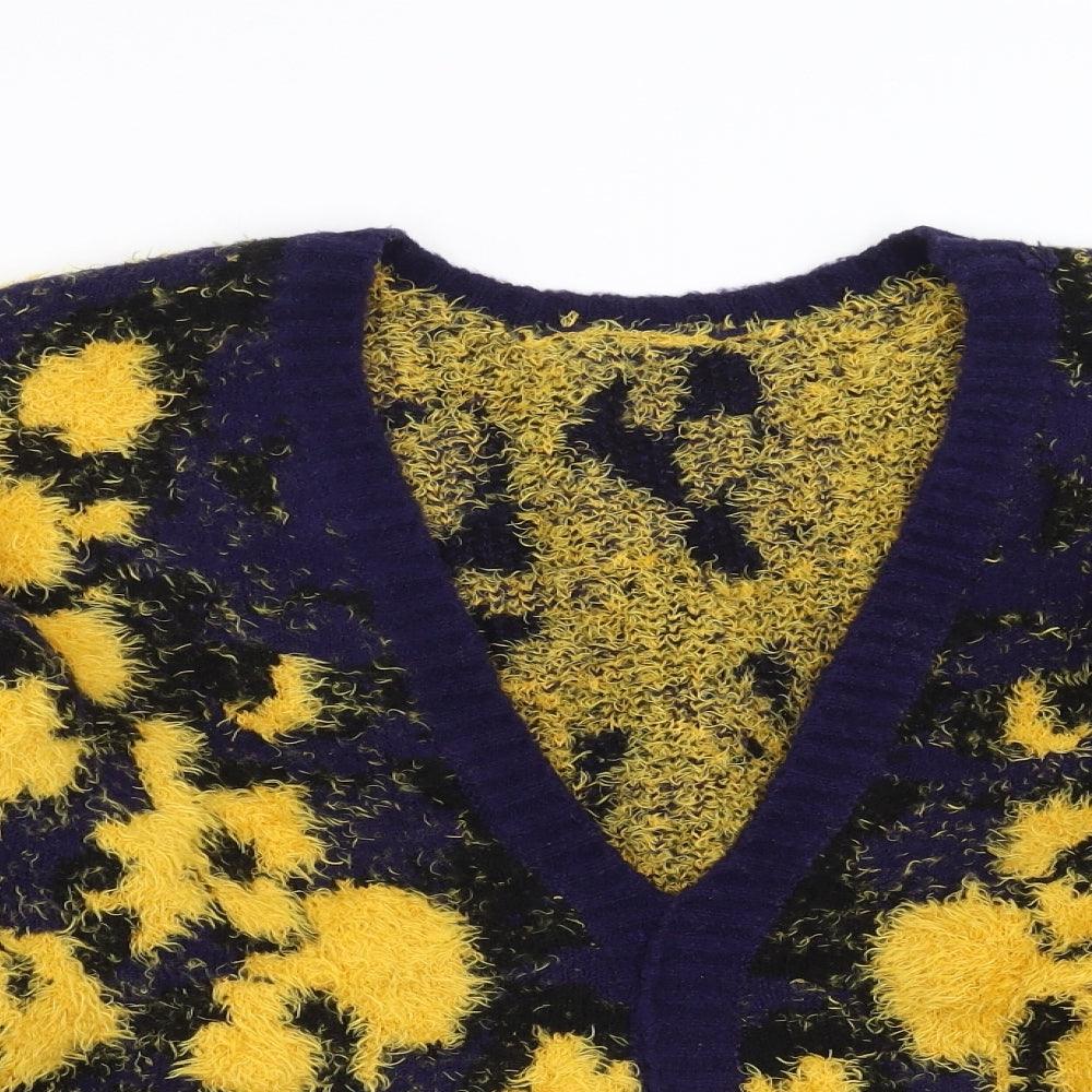 Lost ink Womens Blue Geometric  Pullover Jumper Size 12