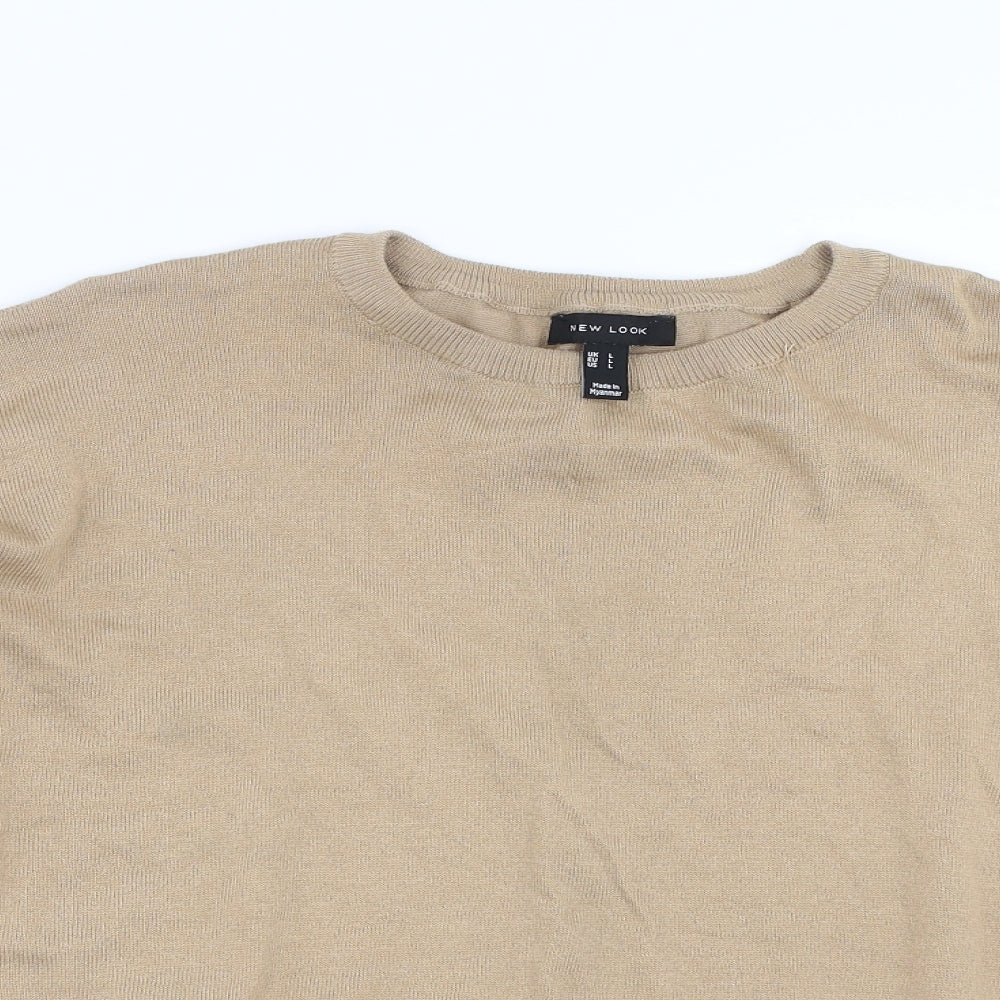 New Look Womens Beige  Knit Pullover Jumper Size L
