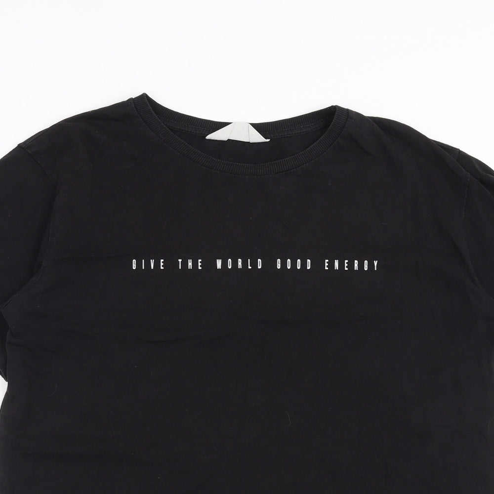 Primark Womens Black   Basic T-Shirt Size M  - give the world good energy