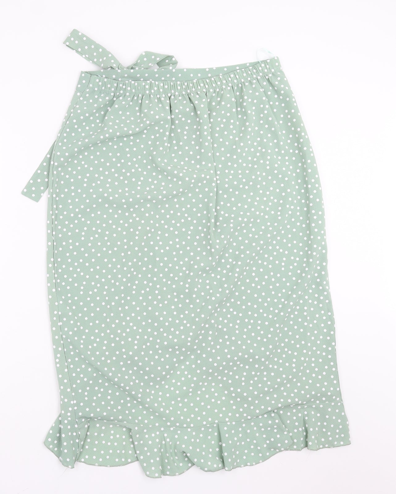Quiz Womens Green Polka Dot  Wrap Skirt Size 14