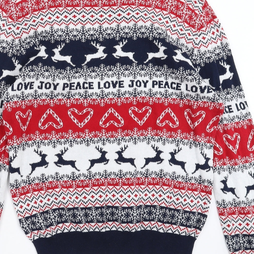 Peacocks Womens Red Fair Isle Knit Pullover Jumper Size 18  - Christmas Jumper
