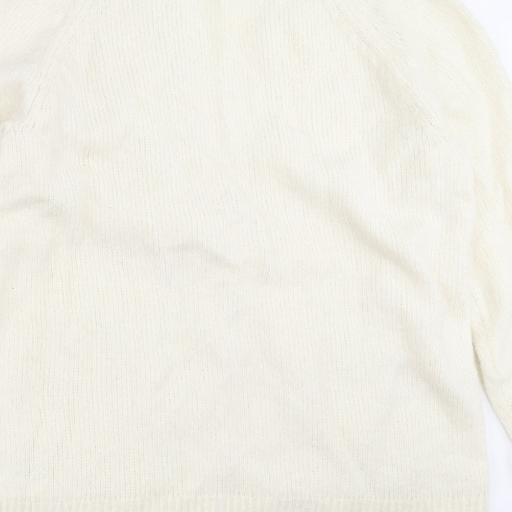 H&M Womens Ivory  Knit Cardigan Jumper Size S