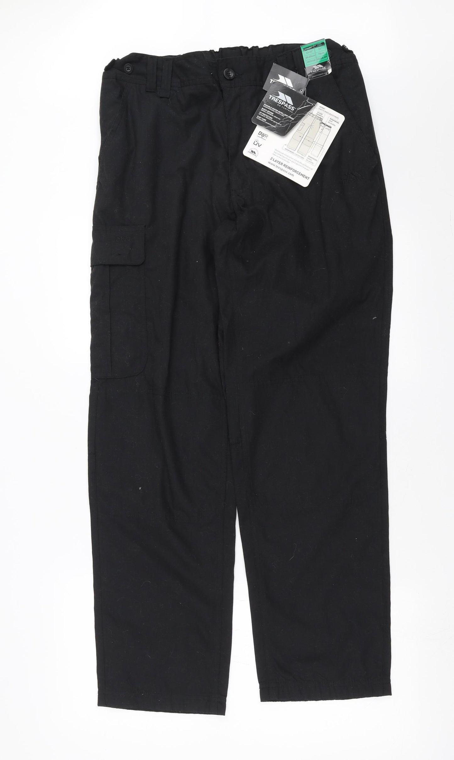 Tresspass Mens Black   Cargo Trousers Size M L31 in