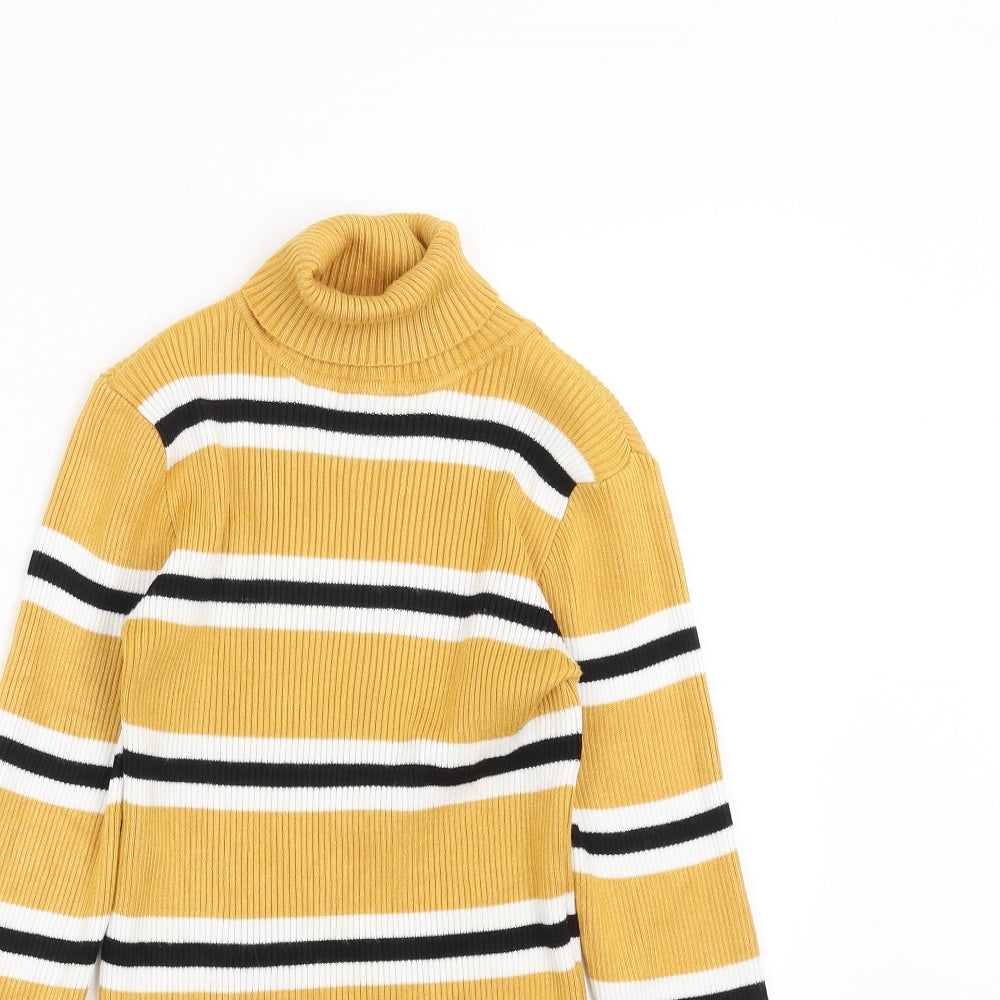 Primark Girls Yellow Striped  Pullover Jumper Size 11-12 Years