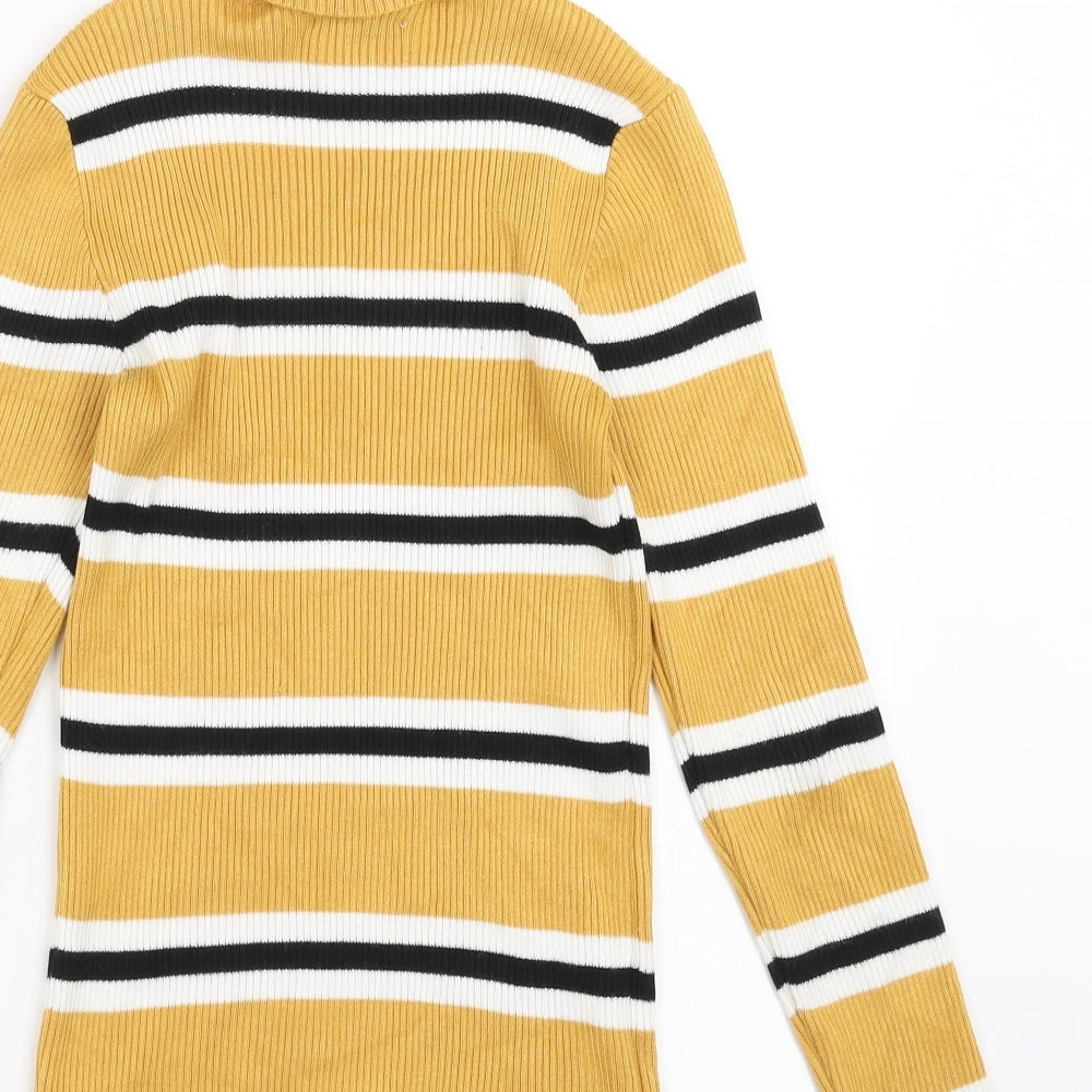 Primark Girls Yellow Striped  Pullover Jumper Size 11-12 Years