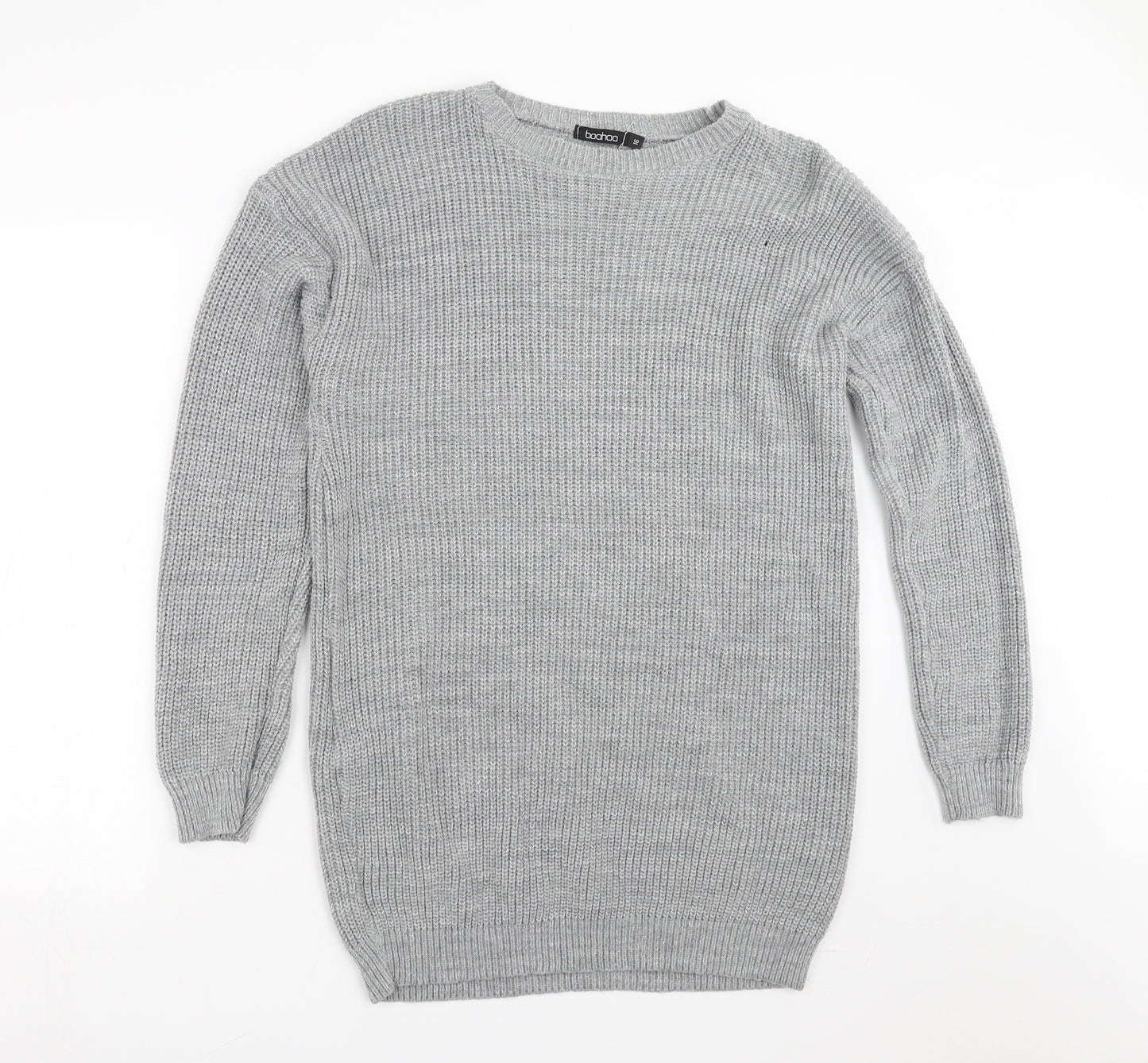 Boohoo Womens Grey  Knit Jumper Dress  Size 16