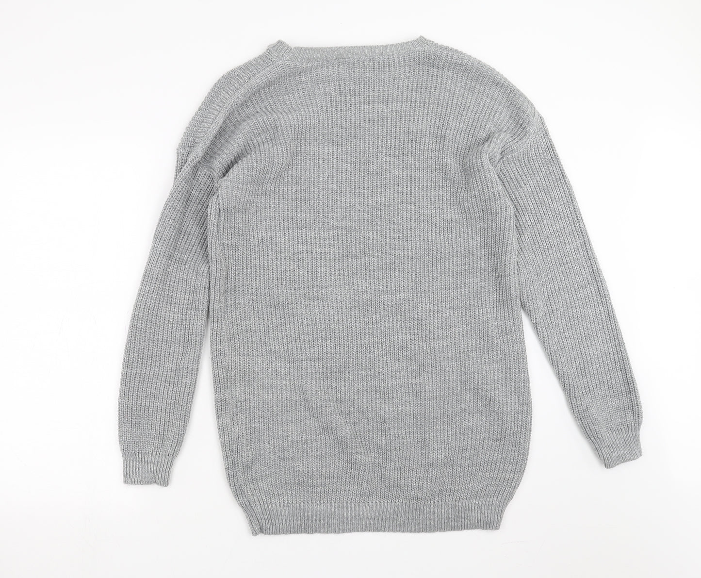 Boohoo Womens Grey  Knit Jumper Dress  Size 16